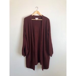 Maroon Sweater Cardigan